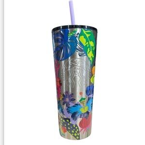 Starbuck Immersive Floral Stainless Steel Insulated Tumbler Cup 24oz New 2023